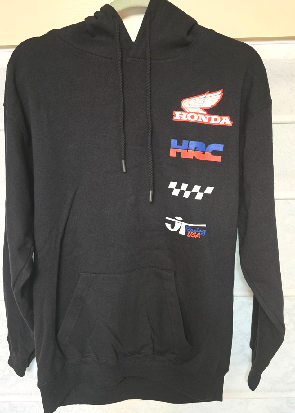Honda Motorcycles Hoodie Mens Medium Black HRC Racing Factory 95 Pullover NWOT